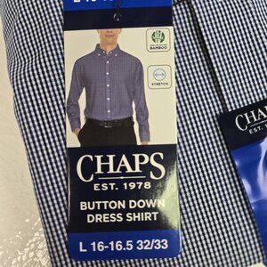 Chaps Button Down Dress Shirt Men's Large 16-16.5  32/33